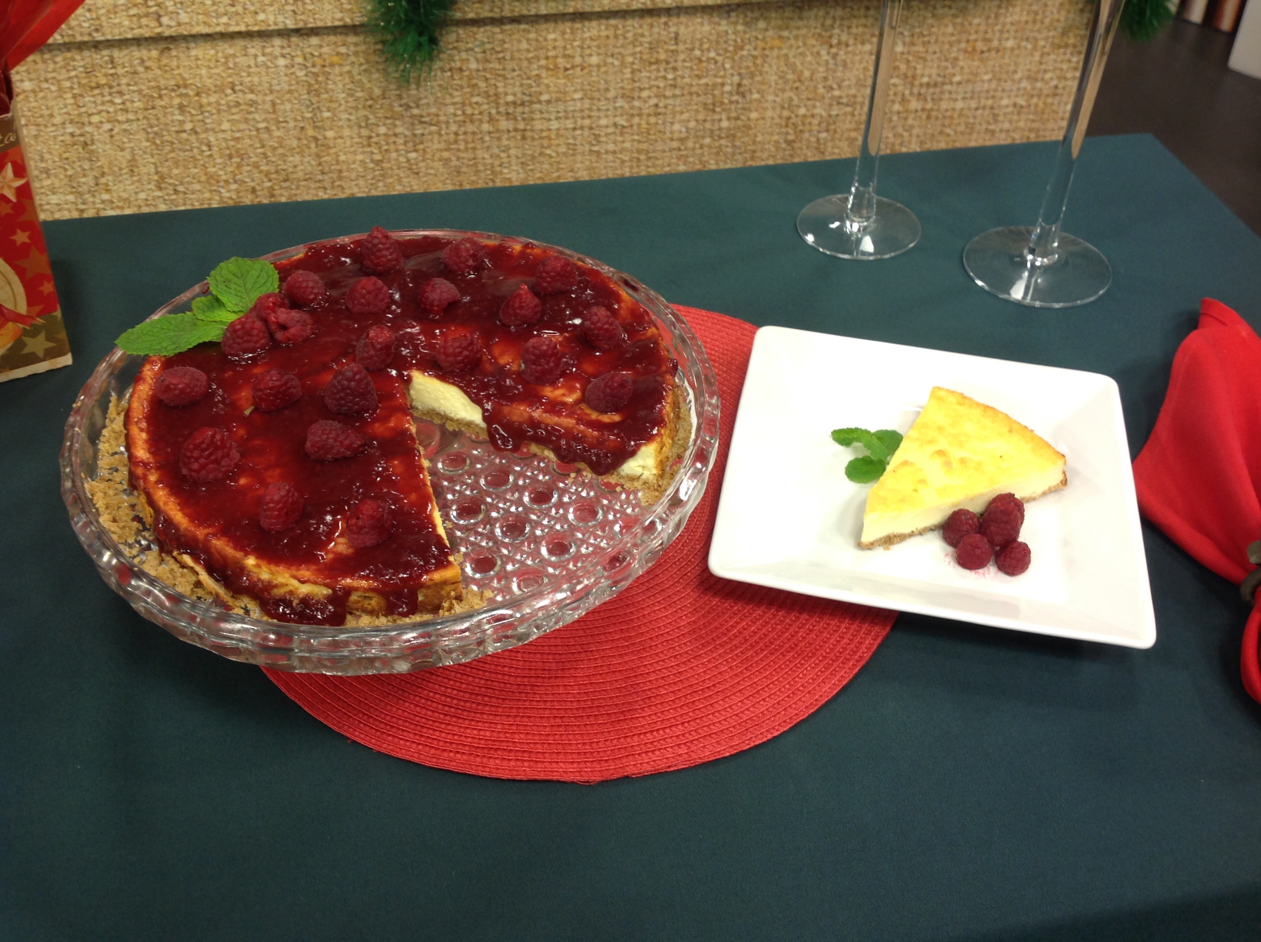 Cheese Cake com calda de Framboesa