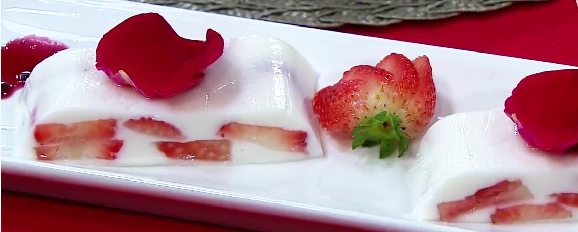 Terrine de iogurte com morango diet