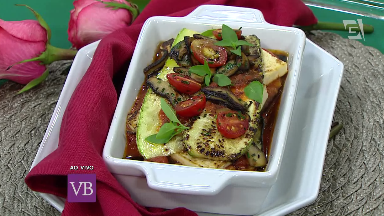 Lasanha vegetariana de abobrinha e berinjela