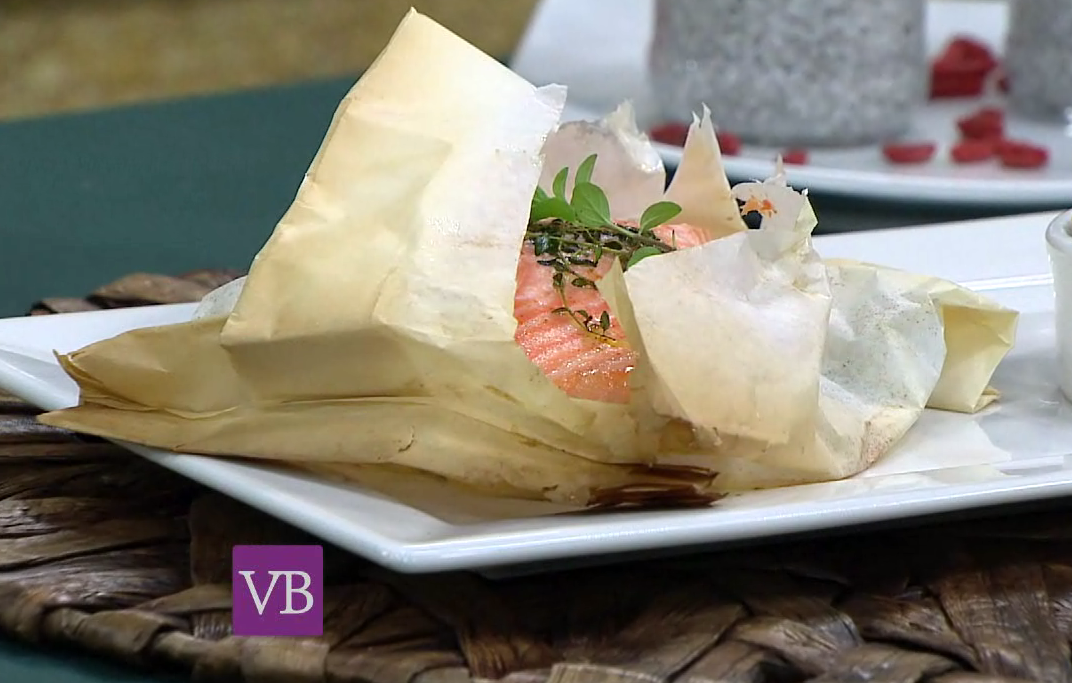Papillote de Salmão com Aspargos