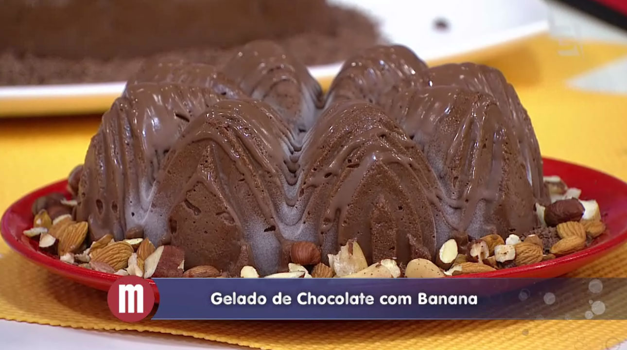 Gelado de chocolate com banana