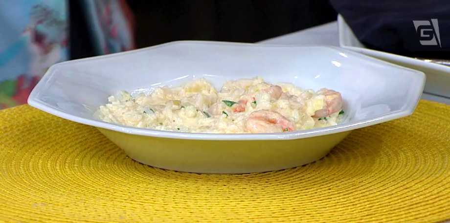 Camarões com champanhe