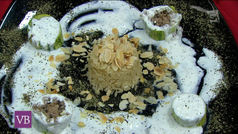 Abobrinha ao molho iogurte + Arroz integral com amêndoas laminadas