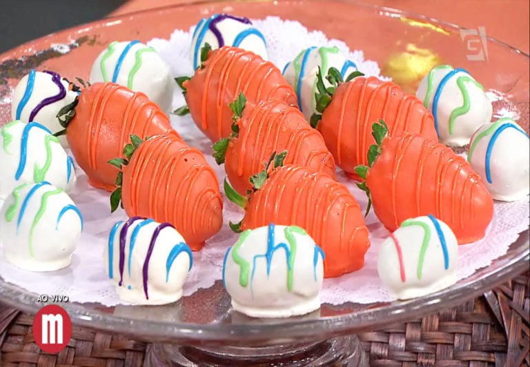 Bombom de morango para Páscoa