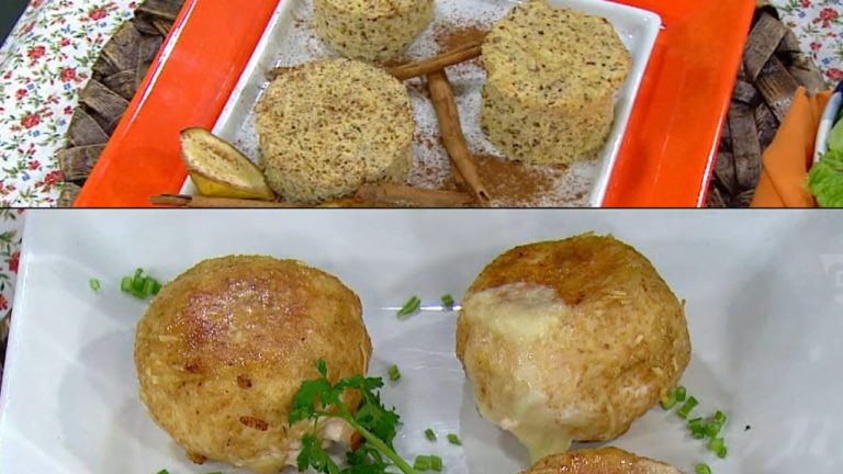 Bolo de banana de microondas e Frango empanado fit