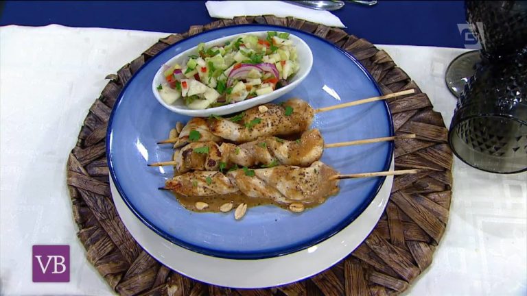 Espeto de frango satay