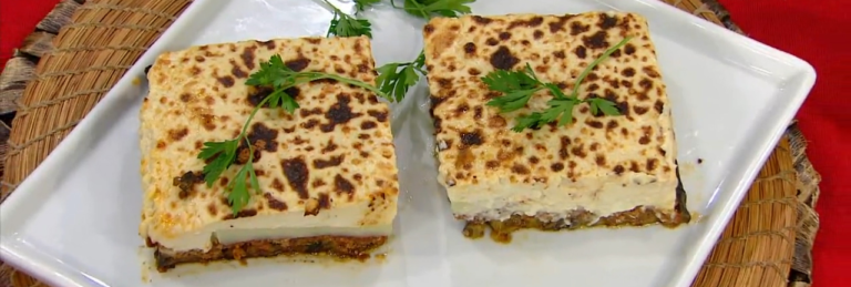 Moussaka light com especiarias