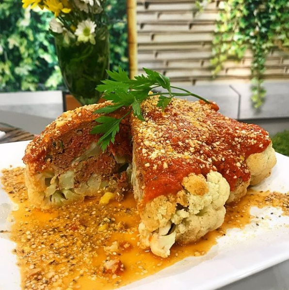 Couve-flor fit recheada e gratinada