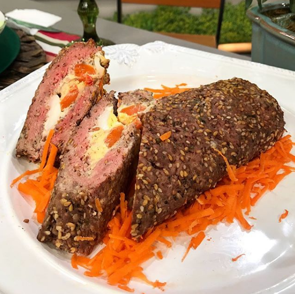 Bolo de carne light com linhaça e gergelim