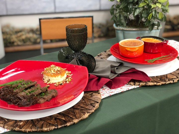 Filé oriental com gratin de alho poró