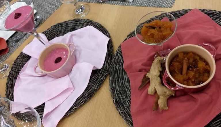 Mousse de frutas vermelhas fit e doce de abóbora com gengibre