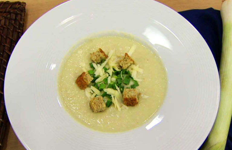 Creme de palmito com alho-poró