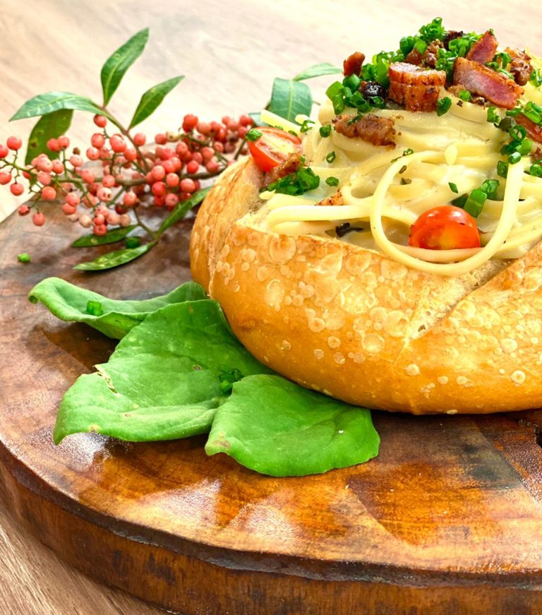 Massa à fiorentina com bacon