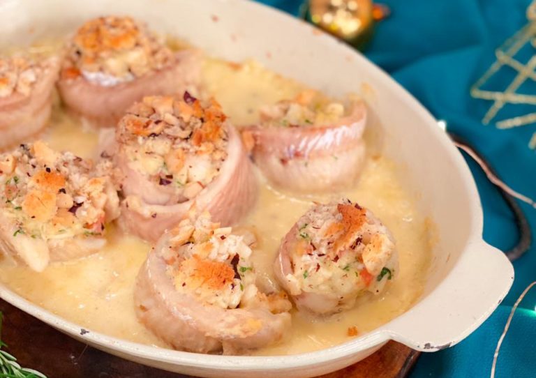 Tilápia recheada com palmito