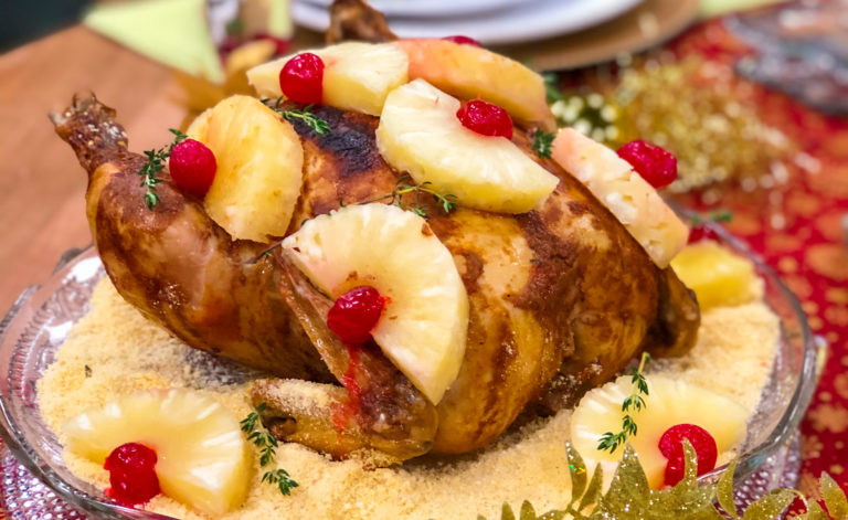 Frango Natalino e Rabanada de Panetone