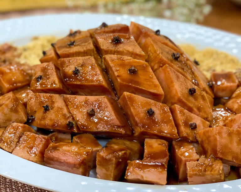 Arroz de champanhe, Presunto Glaceado e Mousse de Chocolate