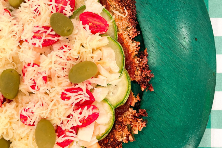 Pizza com massa de couve-flor