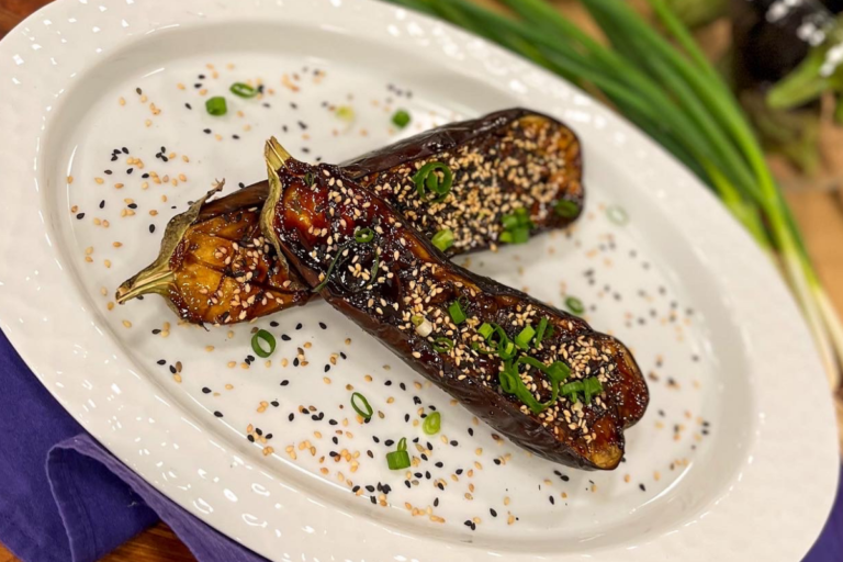 Delícias na airfryer: Abobrinha Recheada e Berinjela Glaceada Japonesa