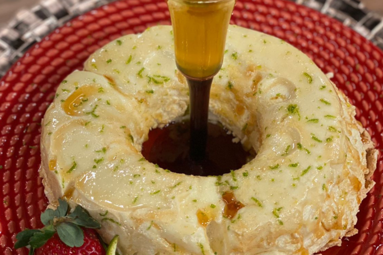 Pudim de claras com laranja