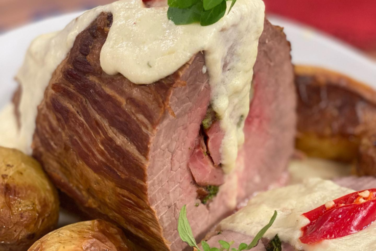 Lagarto ao molho de queijo