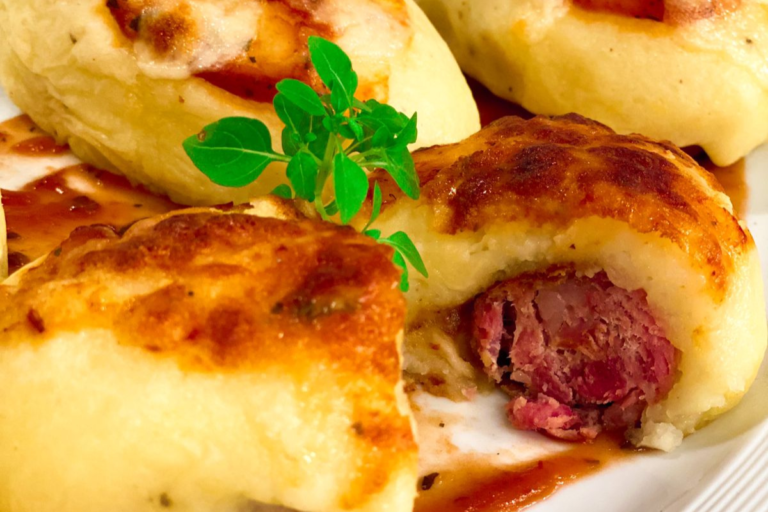 Receita fácil de batata recheada com linguiça