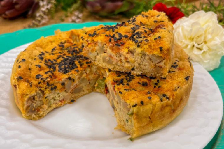 Torta de alcachofra sem glúten