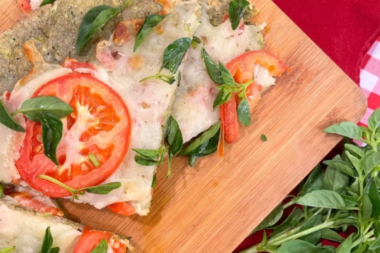 Pizza com massa de couve-flor