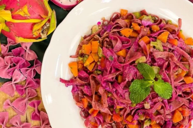 Macarrão espaguetinho de pitaya