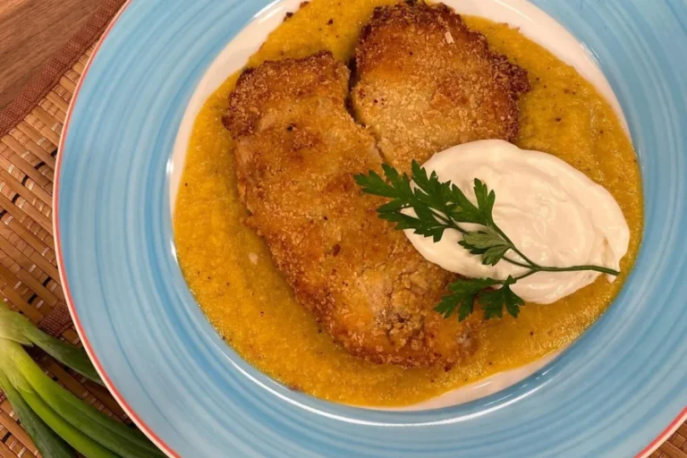 Peixe empanado ao creme de limão