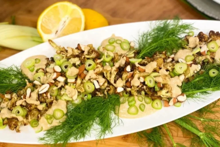 Salada de couve-flor com amêndoas torradas