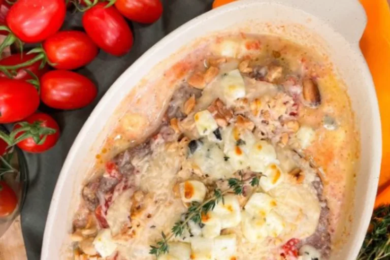 Lasanha de mignon e molho de gorgonzola