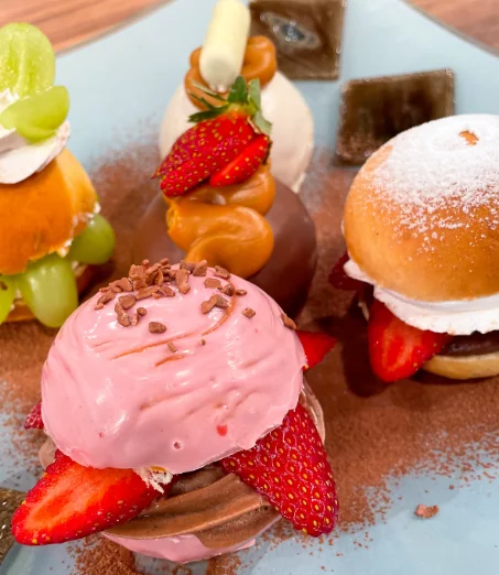 Sonho gourmet de sobremesa