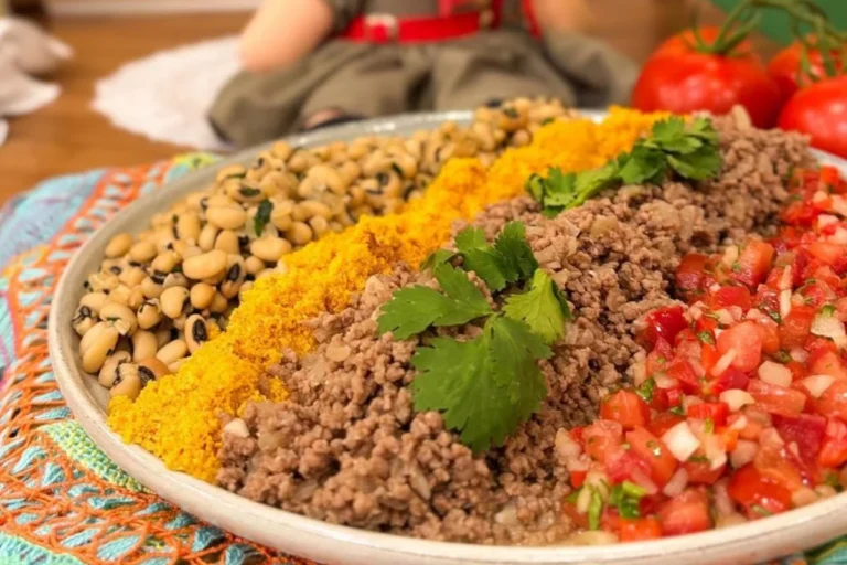 Arrumadinho light com feijão fradinho e vinagrete