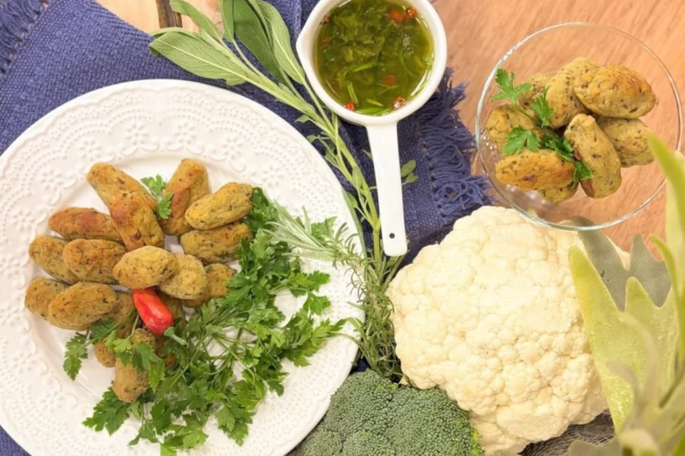 Croquete de frango com legumes low carb