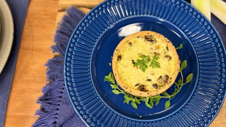 Quiche low carb de cogumelos