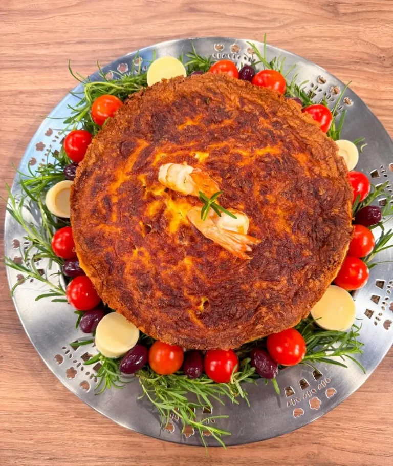 Incrível quiche de palmito com camarão