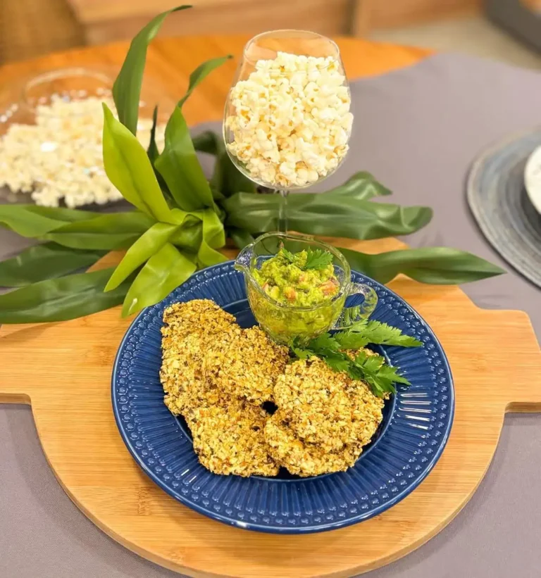 Biscoito de pipoca e Guacamole funcional