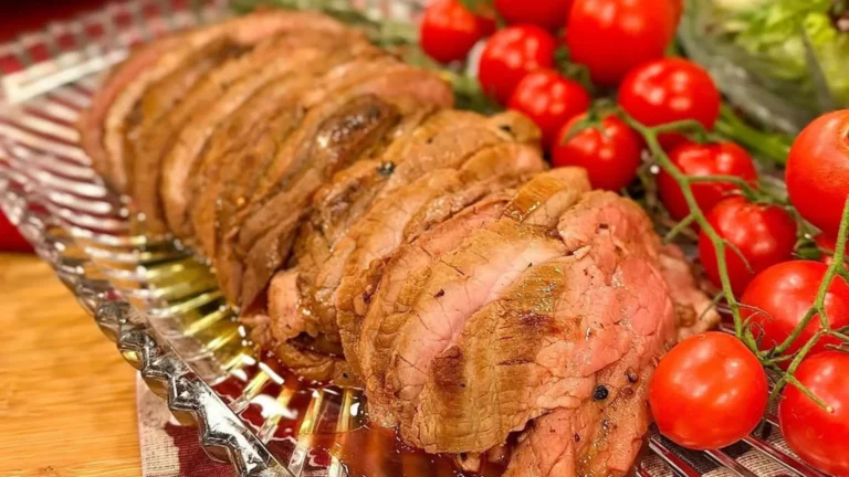 Rosbife e salada de tomate com muçarela de búfala