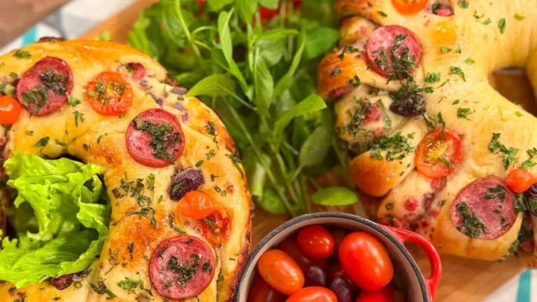 Deliciosa rosca de calabresa com queijo