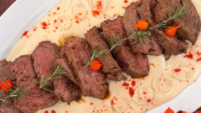 Delicioso filé ao molho de palmito