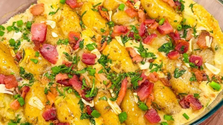 Deliciosa batata crocante com bacon