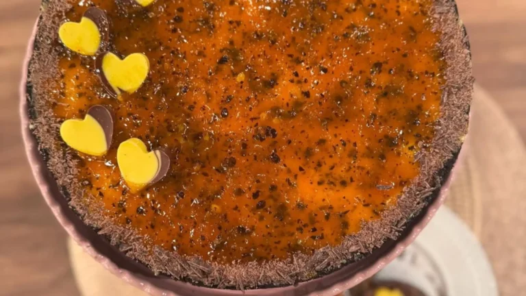 Maravilhosa torta de chocolate com geleia de maracujá
