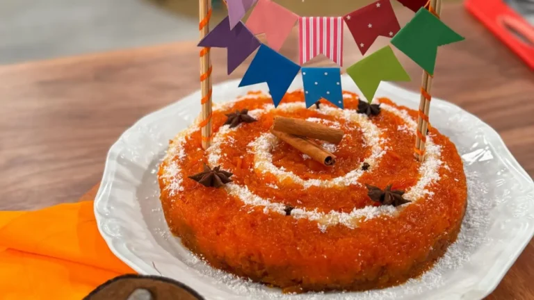 Toalha felpuda com doce de abóbora