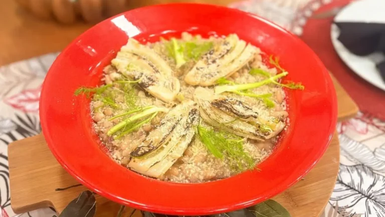 Gratinado de erva-doce com feijão branco