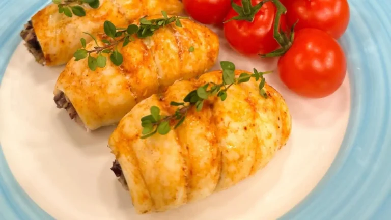 Peixe recheado com tapenade de azeitonas