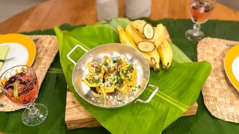 Rolinhos de banana com carne
