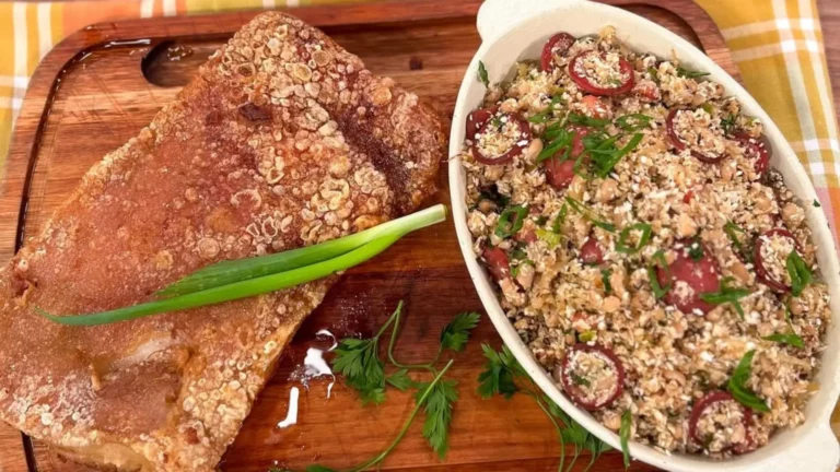 Pancetta crocante com um delicioso feijão fradinho!