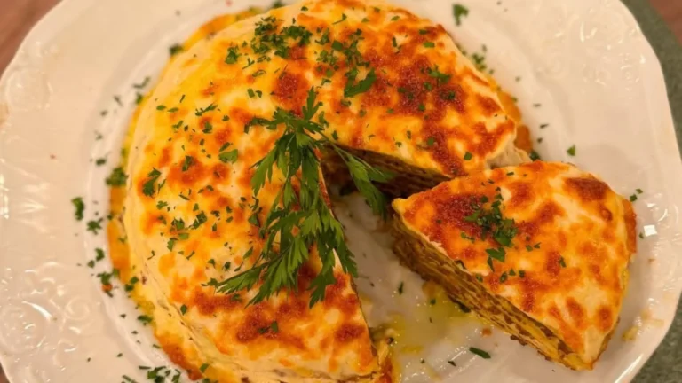 Para impressionar toda a família: torre de crepe gratinada