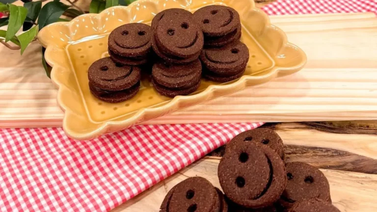 Bolacha de chocolate recheada saudável