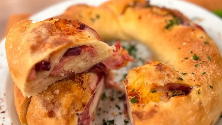 Delicioso pão recheado com linguiça e queijo!